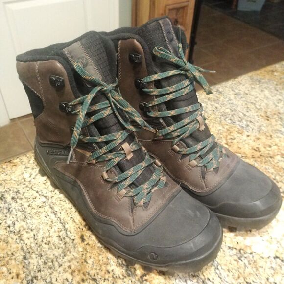 Merrell Fraxion Shell 8 Insulated Waterproof Winter Boots Brown Men's 11.5 EUC - Picture 2 of 12